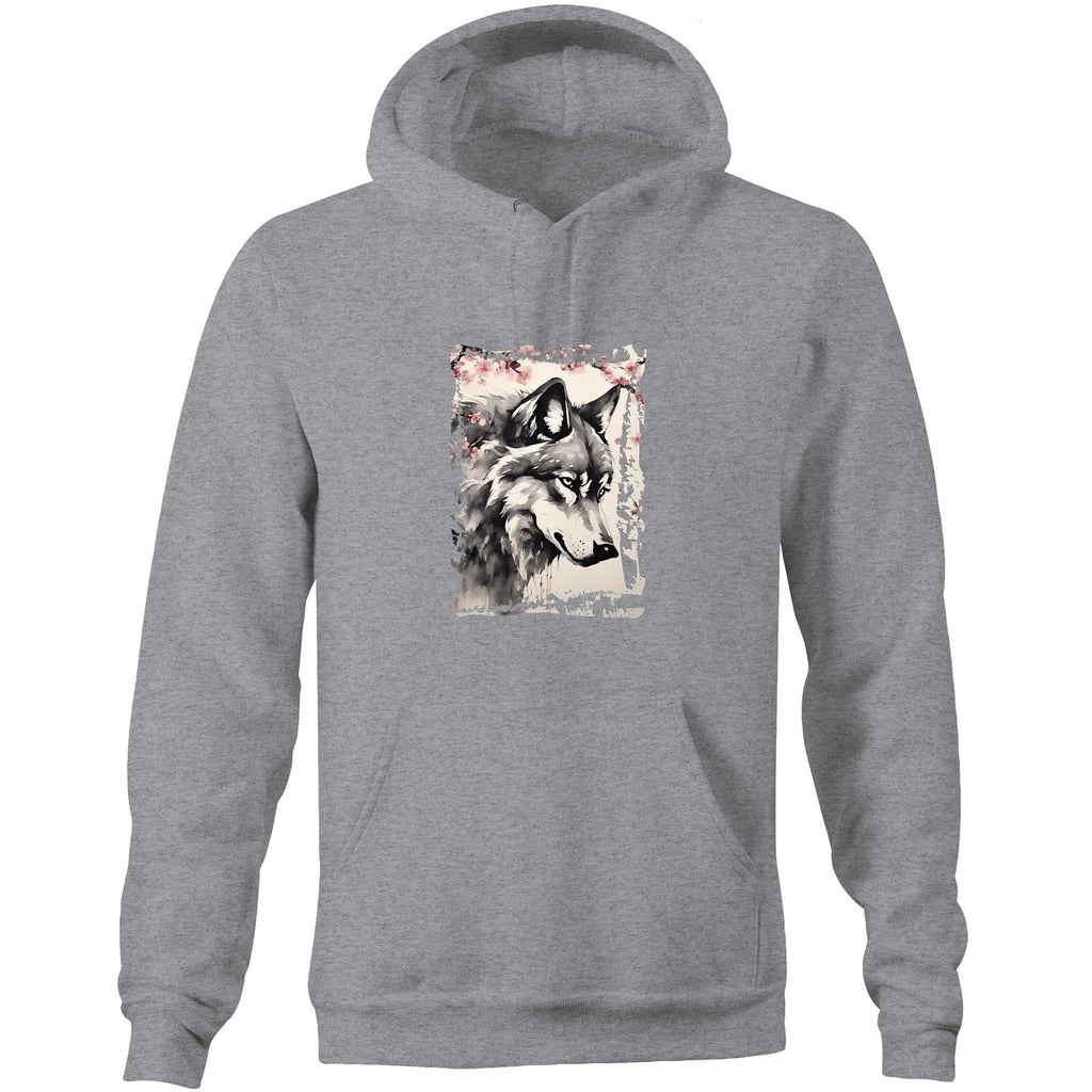 Wolf and Flowers AS Colour Stencil Pocket Hoodie Sweatshirt Ogo Merch