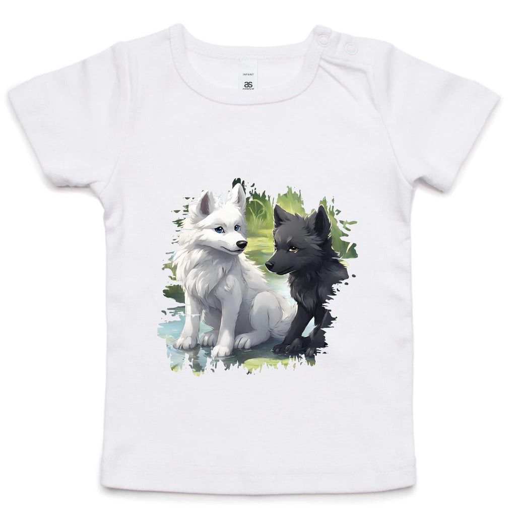 Two Wolves AS Colour Infant Wee Tee Ogo Merch