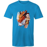 Lady and Pet Dragon AS Colour Staple - Mens T-Shirt Ogo Merch