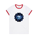 Blue Swirl Eagle AS Colour Women's Ringer Tee Ogo Merch