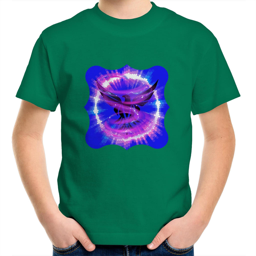Eagle in Swirl AS Colour Kids Youth T-Shirt Ogo Merch