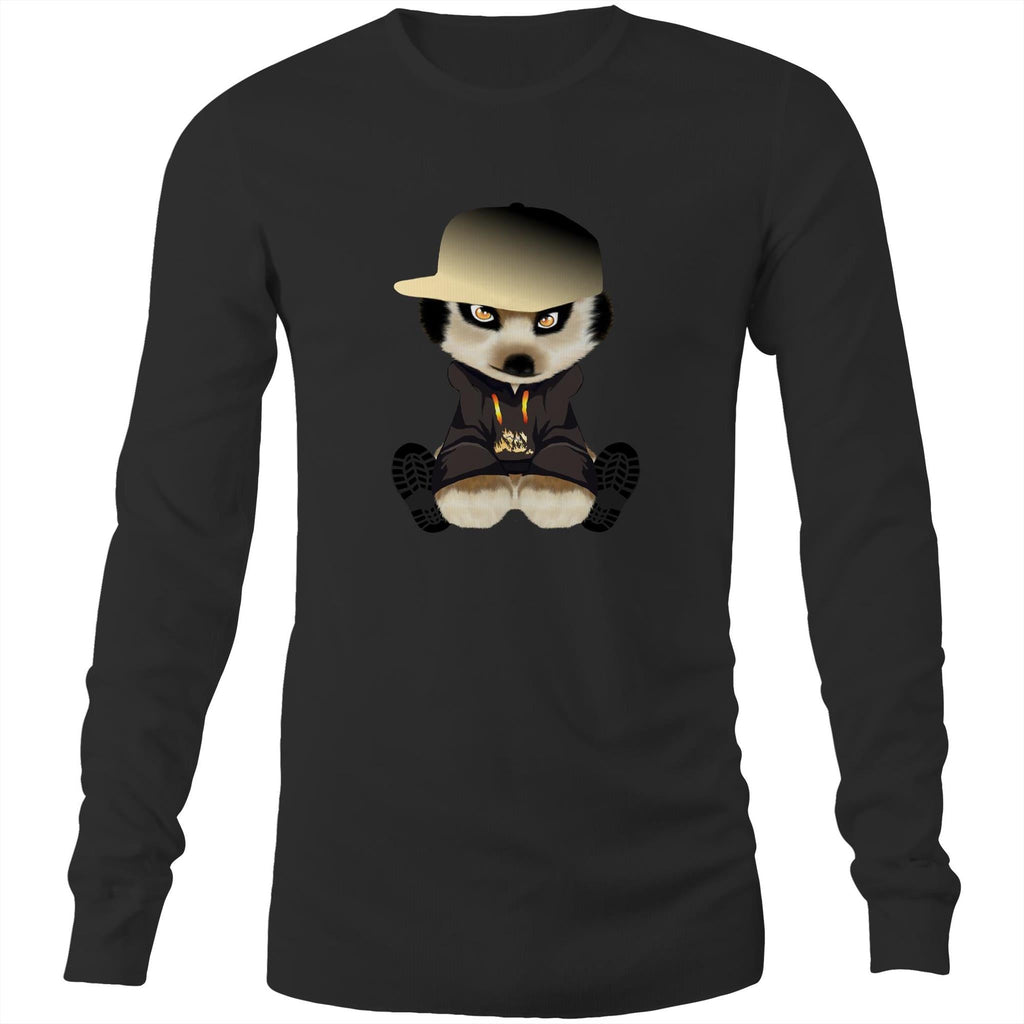 Meerkat in Cap AS Colour Base - Mens Long Sleeve T-Shirt Ogo Merch