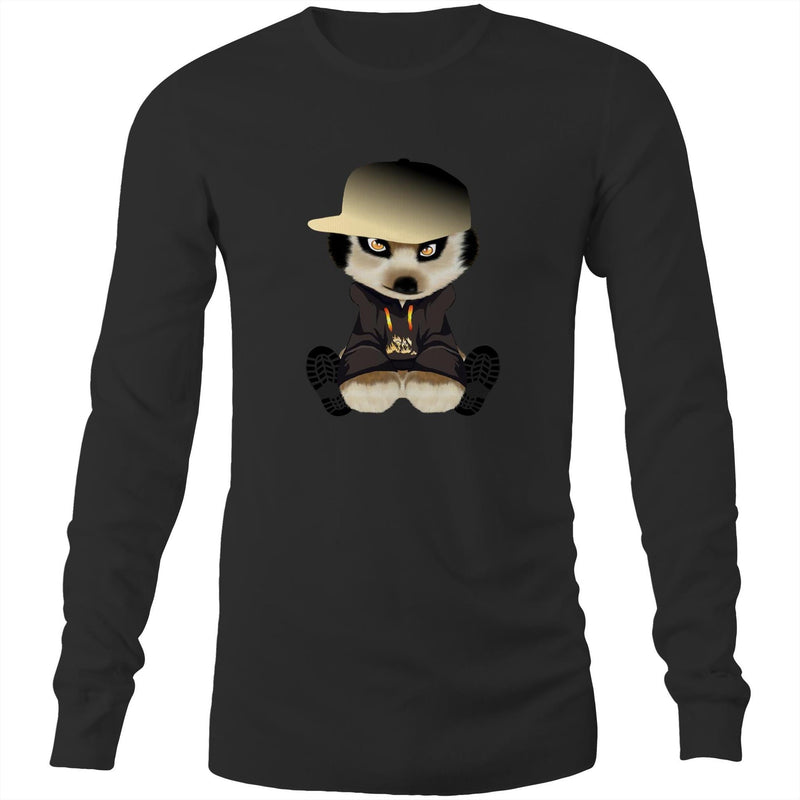 Meerkat in Cap AS Colour Base - Mens Long Sleeve T-Shirt Ogo Merch