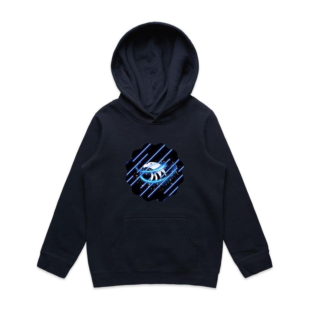 Blue Swirl Eagle AS Colour - Youth Supply Hood Ogo Merch