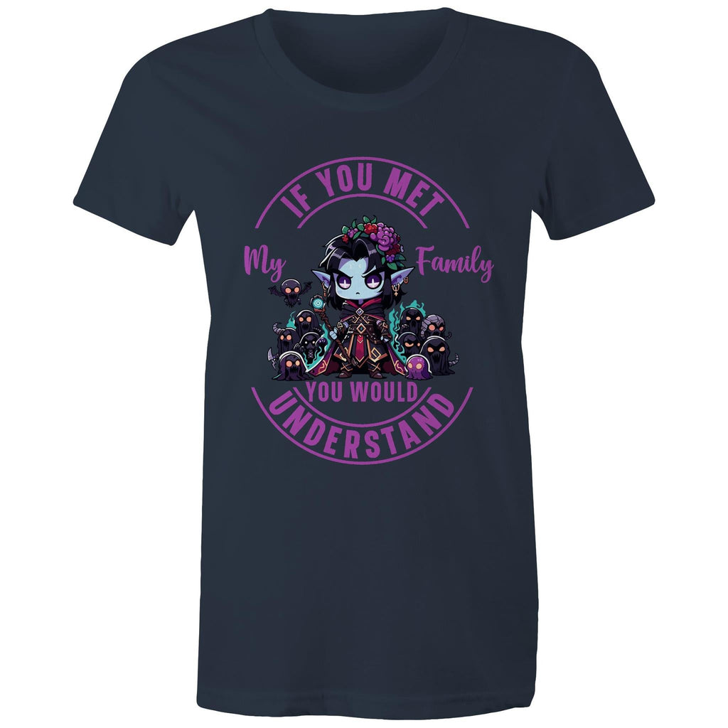 Meet my Family Angry Girl AS Colour - Women's Maple Tee Ogo Merch