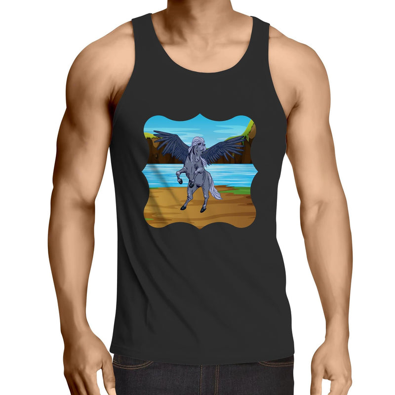 Beach Pegasus AS Colour Lowdown - Mens Singlet Top Ogo Merch