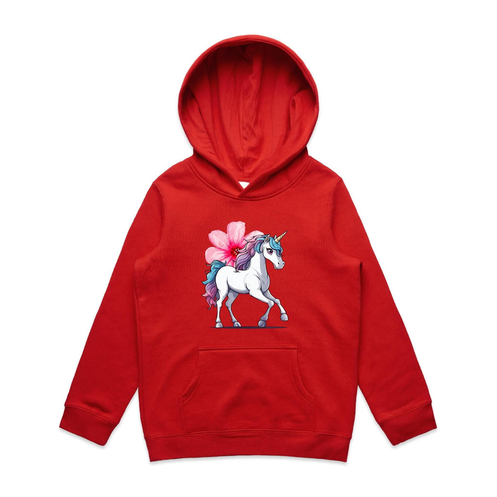 Unicorn and Flower AS Colour - Youth Supply Hood Ogo Merch