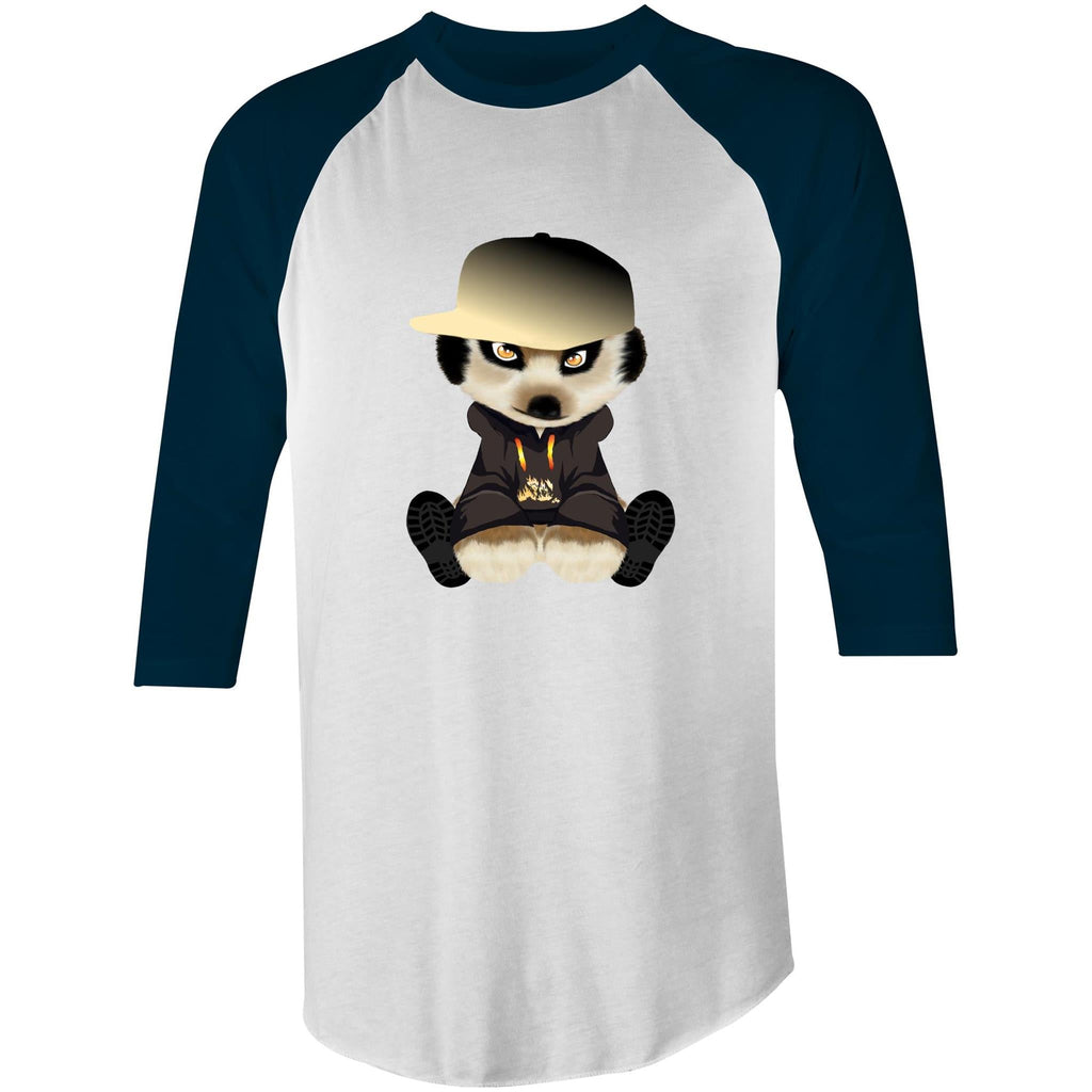 Meerkat in Cap AS Colour Raglan - 3/4 Sleeve T-Shirt Ogo Merch