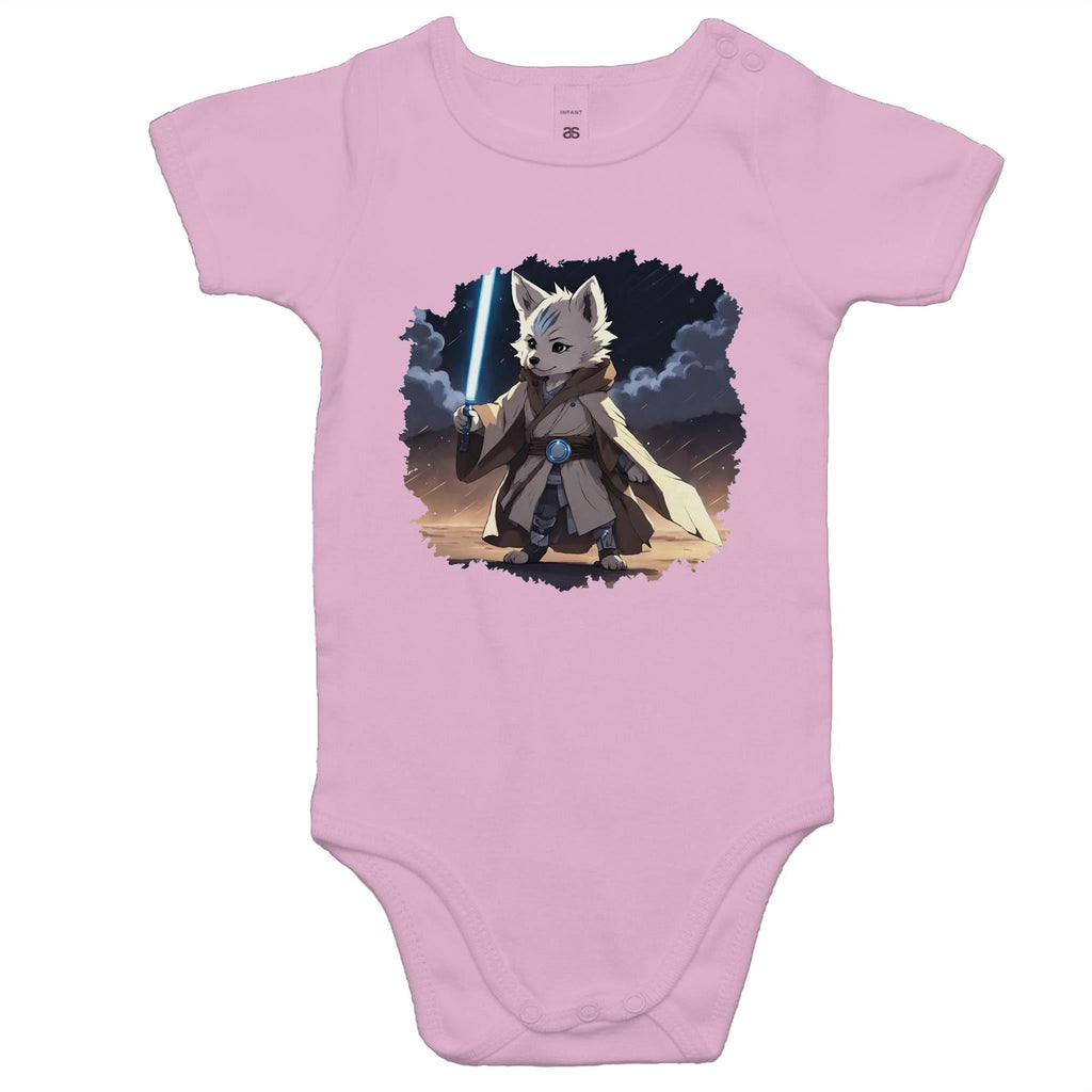 Wolf with Lightsaber AS Colour Mini Me Baby Onesie Romper Ogo Merch