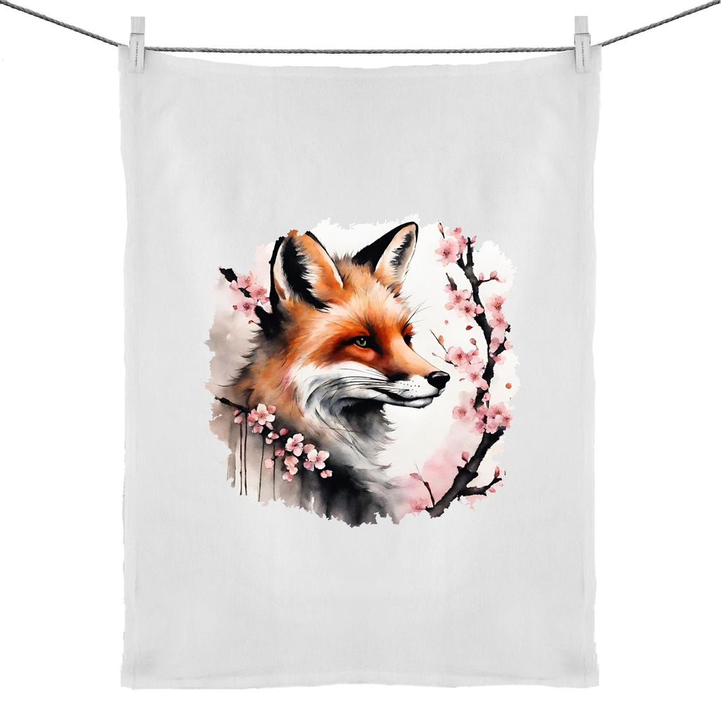 Fox and Tree 50% Linen 50% Cotton Tea Towel Ogo Merch