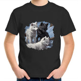 Three Wolves AS Colour Kids Youth T-Shirt Ogo Merch