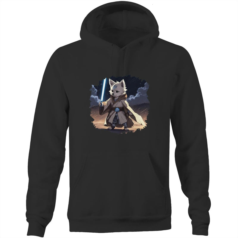 Wolf with Lightsaber AS Colour Stencil Pocket Hoodie Sweatshirt Ogo Merch
