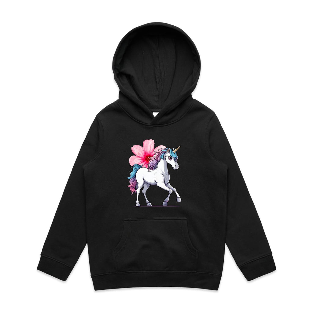 Unicorn and Flower AS Colour - Youth Supply Hood Ogo Merch