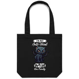 Antisocial Cat Monster AS Colour - Carrie - Canvas Tote Bag
