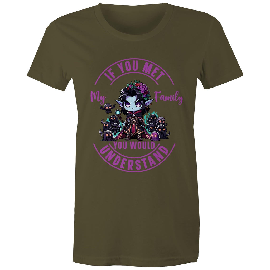 Meet my Family Angry Girl AS Colour - Women's Maple Tee Ogo Merch
