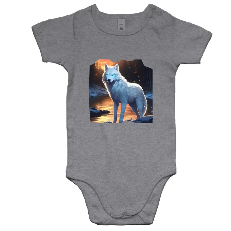 White Wolf AS Colour Mini Me - Baby Onesie Romper Ogo Merch