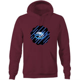 Blue Swirl Eagle AS Colour Stencil - Pocket Hoodie Sweatshirt Ogo Merch