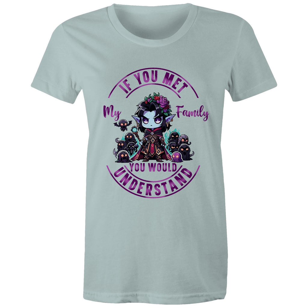 Meet my Family Angry Girl AS Colour - Women's Maple Tee Ogo Merch