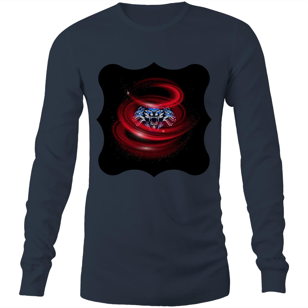 Cerberus Swirl AS Colour Base Mens Long Sleeve TShirt Ogo Merch