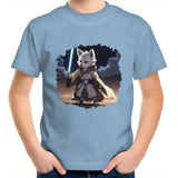 Wolf with Lightsaber AS Colour Kids Youth T-Shirt Ogo Merch
