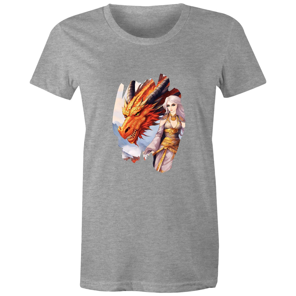 Lady and Pet Dragon AS Colour - Women's Maple Tee Ogo Merch