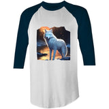 White Wolf AS Colour Raglan - 3/4 Sleeve T-Shirt Ogo Merch