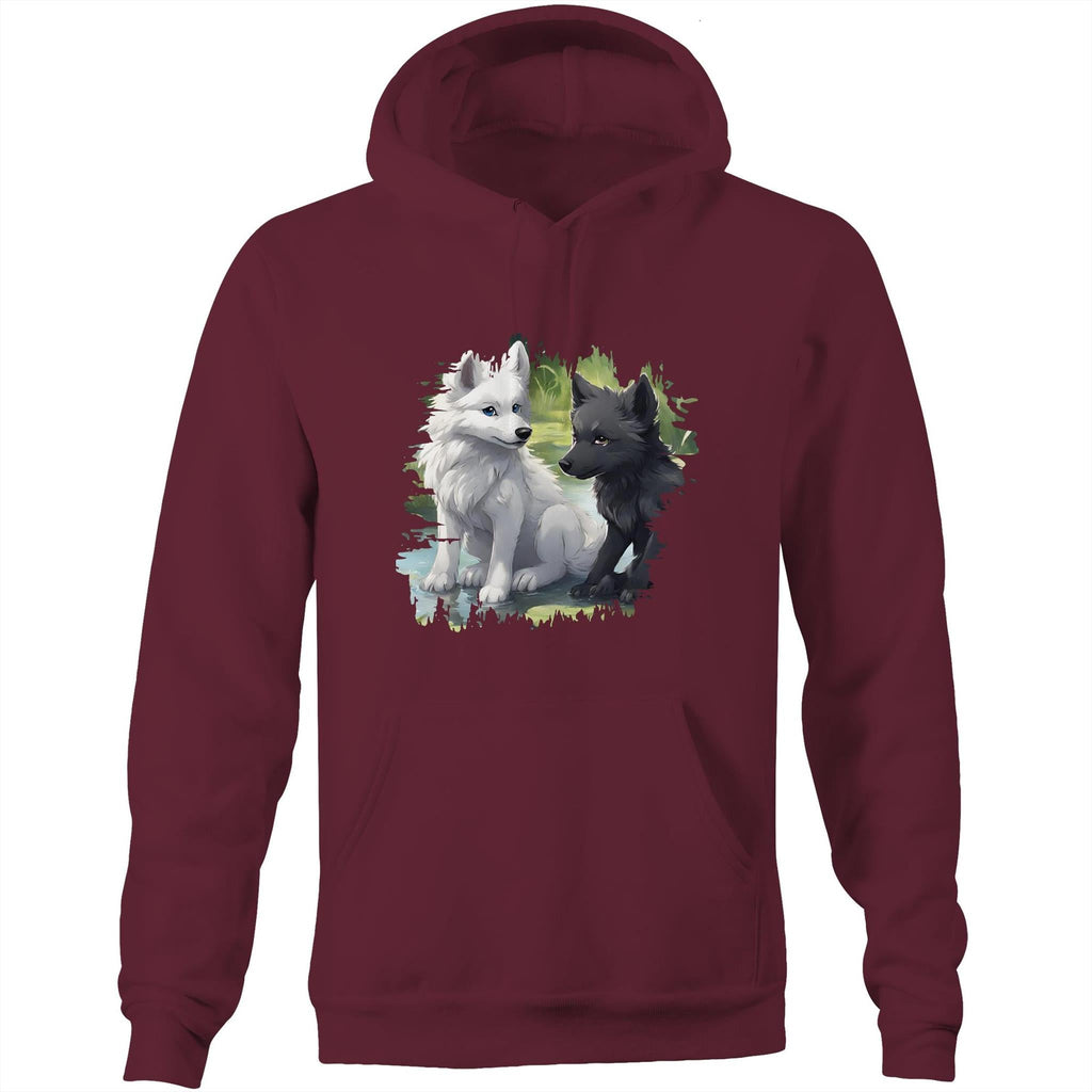 Two Wolves AS Colour Stencil Pocket Hoodie Sweatshirt Ogo Merch