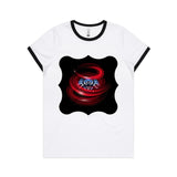 Cerberus Swirl AS Colour Women's Ringer Tee