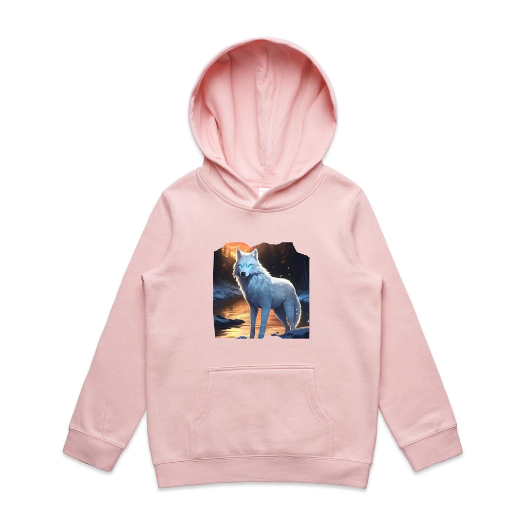 White Wolf AS Colour - Youth Supply Hood Ogo Merch