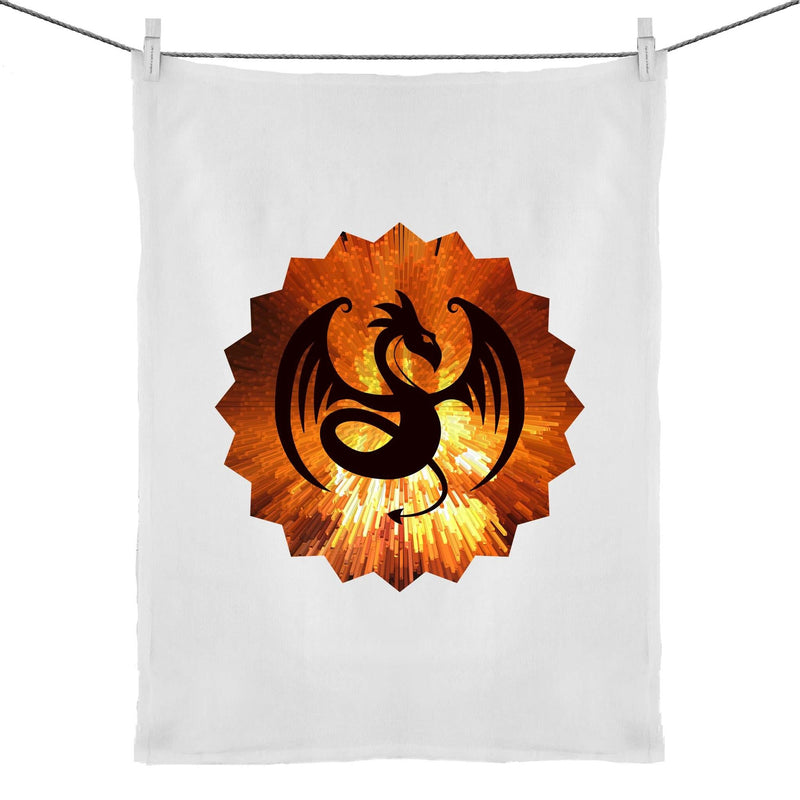 Volcanic Dragon 50% Linen 50% Cotton Tea Towel Ogo Merch