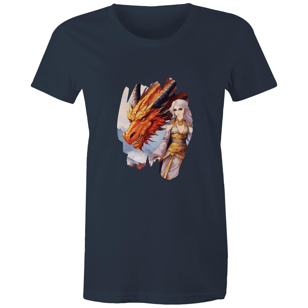 Lady and Pet Dragon AS Colour - Women's Maple Tee Ogo Merch