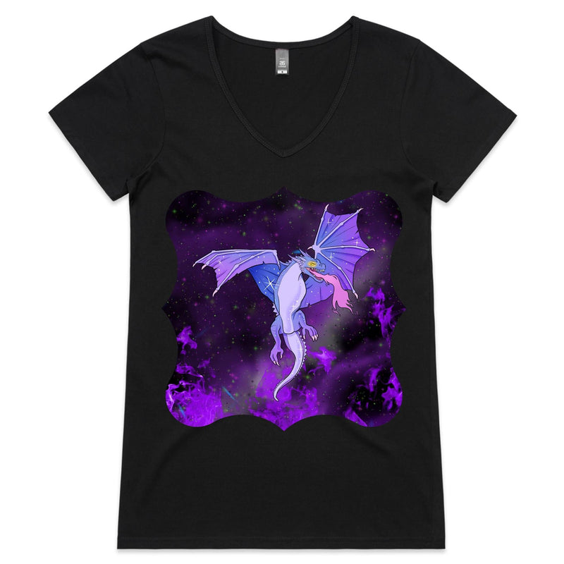 Purple Dragon AS Colour Bevel Womens VNeck TShirt Ogo Merch