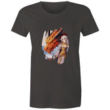 Lady and Pet Dragon AS Colour - Women's Maple Tee Ogo Merch
