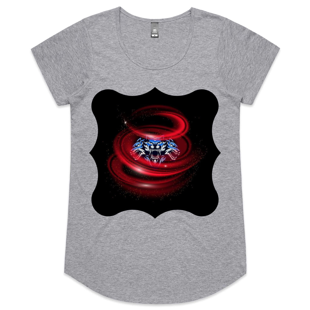 Cerberus Swirl AS Colour Mali Womens Scoop Neck TShirt Ogo Merch