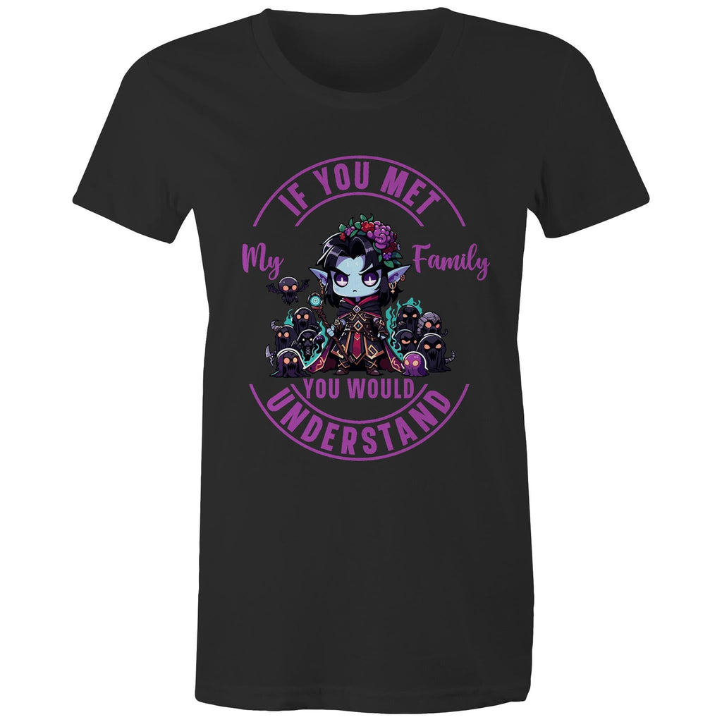Meet my Family Angry Girl AS Colour - Women's Maple Tee Ogo Merch