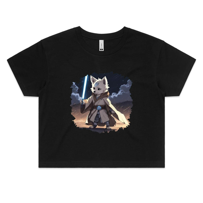 Wolf with Lightsaber AS Colour Women's Crop Tee Ogo Merch