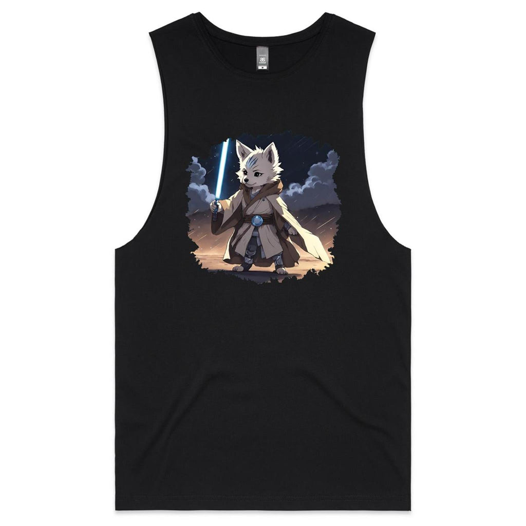 Wolf with Lightsaber AS Colour Barnard Mens Tank Top Tee Ogo Merch