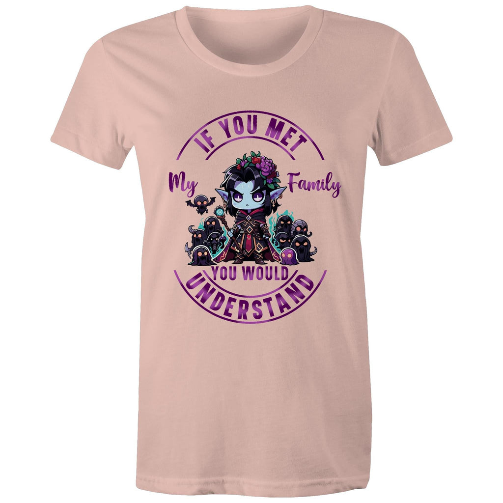 Meet my Family Angry Girl AS Colour - Women's Maple Tee Ogo Merch