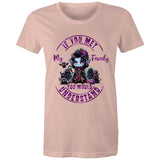 Meet my Family Angry Girl AS Colour - Women's Maple Tee Ogo Merch