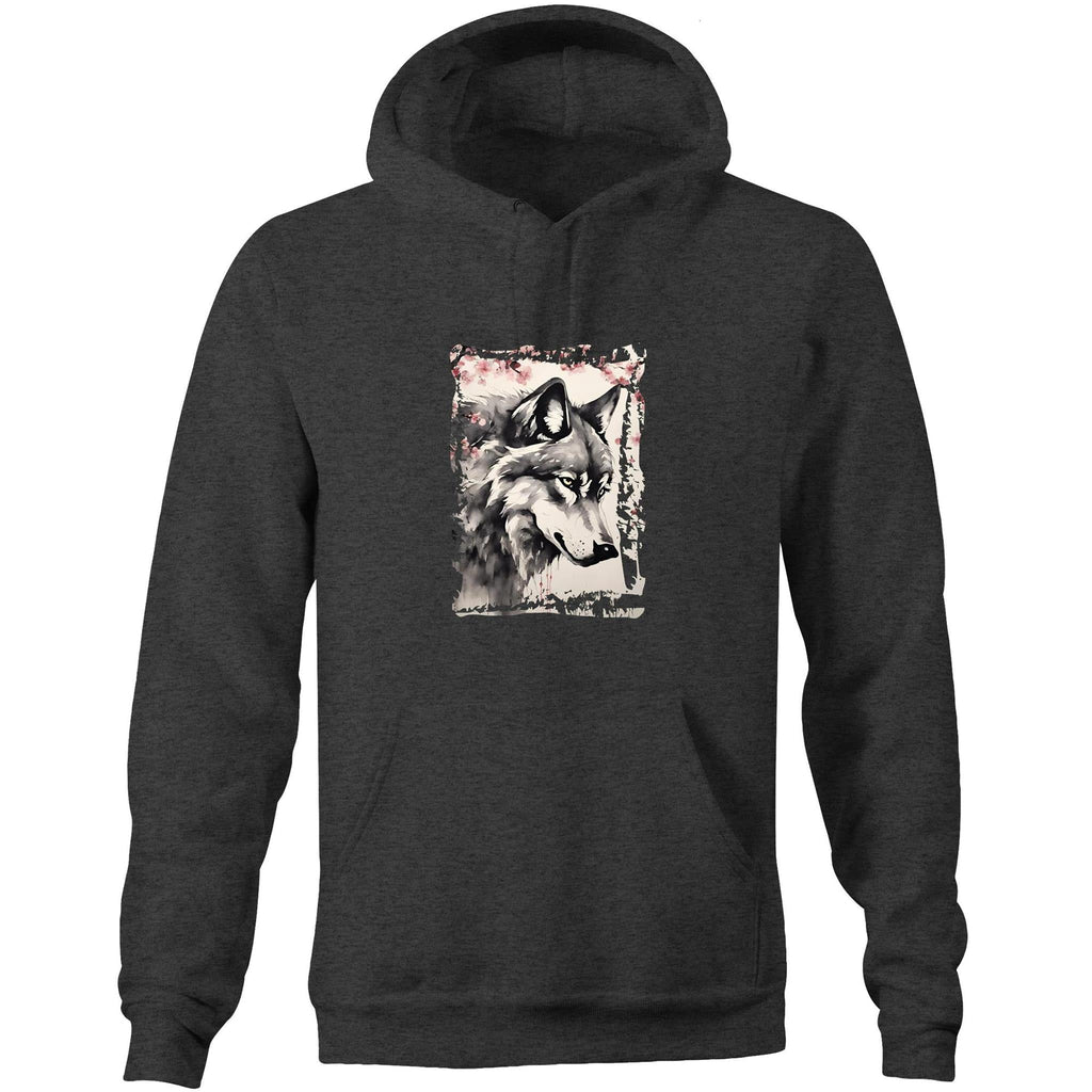 Wolf and Flowers AS Colour Stencil Pocket Hoodie Sweatshirt Ogo Merch