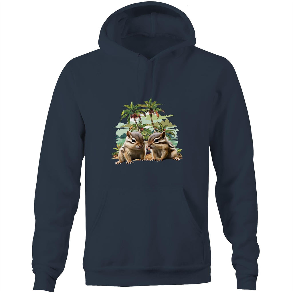 Beach Chipmunks AS Colour Stencil - Pocket Hoodie Sweatshirt Ogo Merch