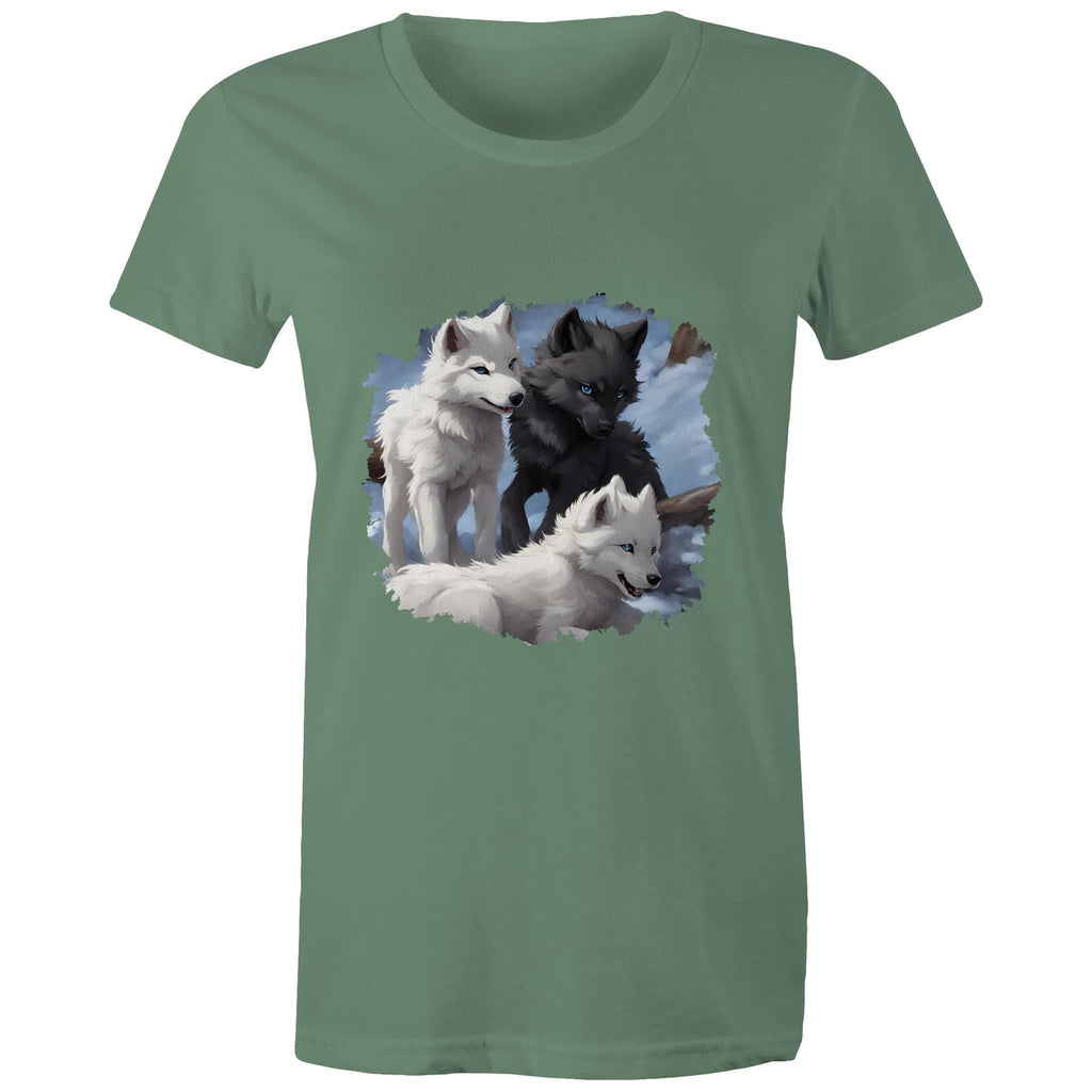 Three Wolves AS Colour - Women's Maple Tee Ogo Merch