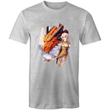 Lady and Pet Dragon AS Colour Staple - Mens T-Shirt Ogo Merch