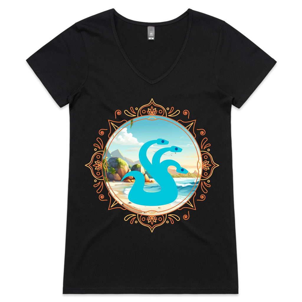 Beach Hydra AS Colour Bevel Womens VNeck TShirt Ogo Merch