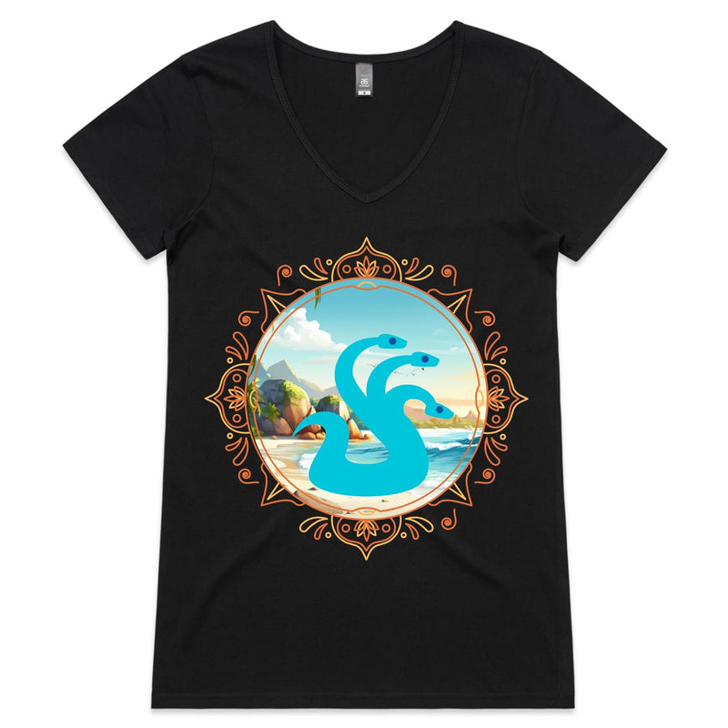 Beach Hydra AS Colour Bevel Womens VNeck TShirt Ogo Merch