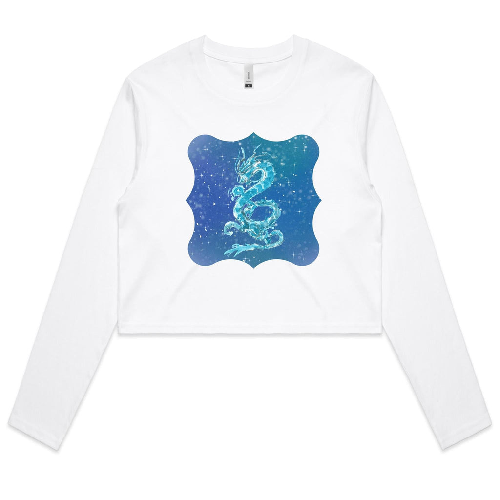 Blue Dragon Women's Long Sleeve Crop Tee Ogo Merch