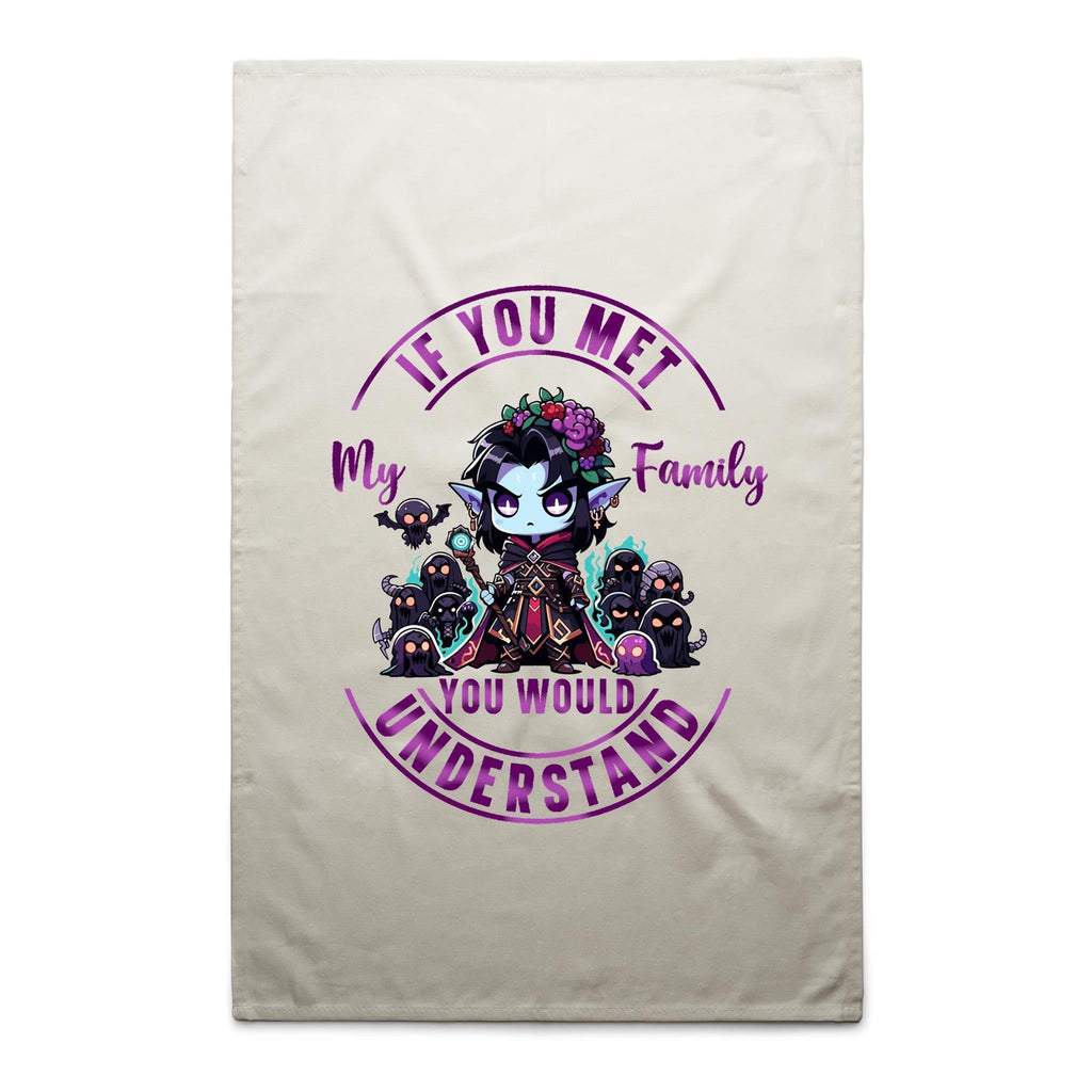 Meet my Family Angry Girl AS Colour Tea Towel Ogo Merch