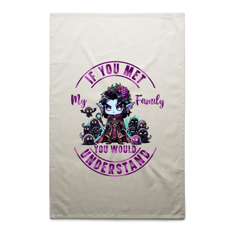 Meet my Family Angry Girl AS Colour Tea Towel Ogo Merch