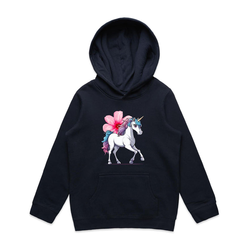Unicorn and Flower AS Colour - Youth Supply Hood Ogo Merch