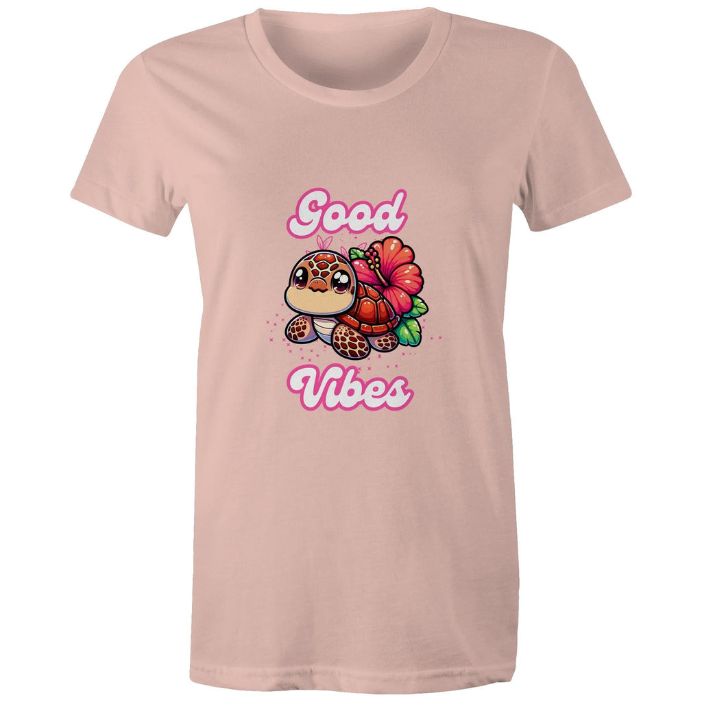 Good Vibes Turtle AS Colour - Women's Maple Tee Ogo Merch